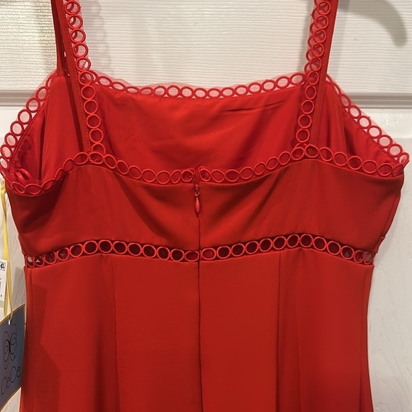 CeCe Red Sheath Midi Dress Square Neck Cocktail - Picture 7 of 10